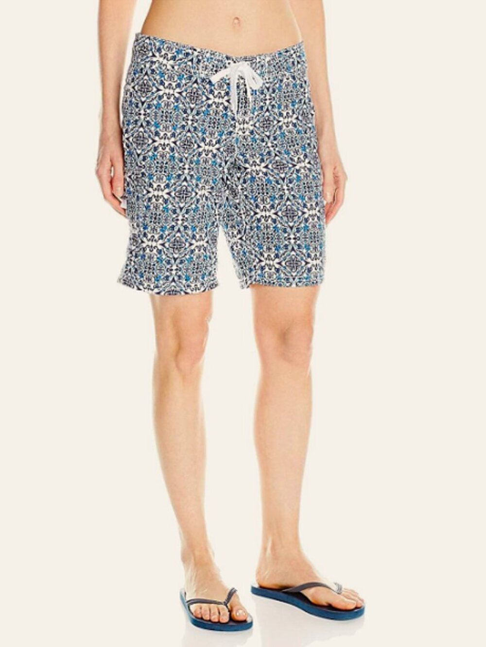 Kanu Surf Women's Marina UPF 50+ Juliette White/Navy Board Shorts, 14